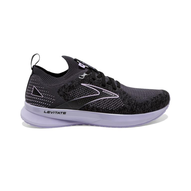 Brooks Levitate StealthFit 5 Energy-Return Women's Road Running Shoes - Black/Ebony/grey Charcoal/Me